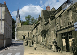 photo avant après de la rue de l'église à noizay